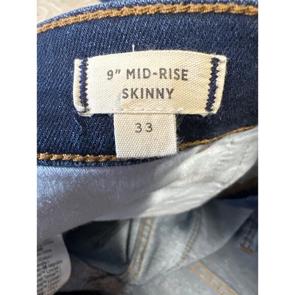 Madewell 9" Mid-Rise Skinny Jeans in Hayes Wash Button-Front‎ Edition size 33 - Picture 9 of 9